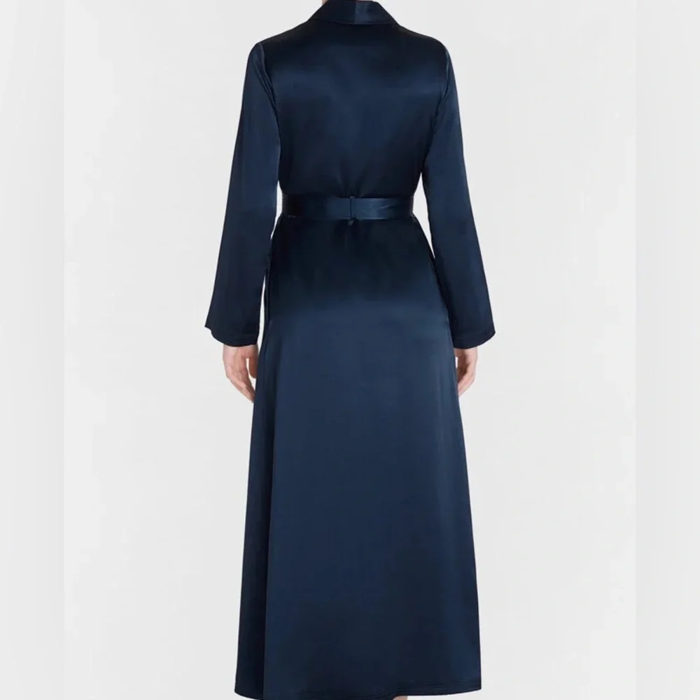 New La Perla SILK Navy Blue Women's Robe